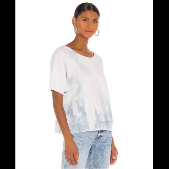 NWT nili lotan ciara sweatshirt sky blue white tie dye size M C8 - Picture 2 of 8